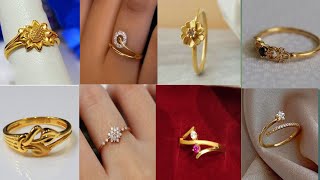 latest daily wear 🥰gold rings collection😍best light weight gold finger rings designs🤩 [upl. by Damiani]