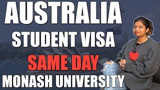 Australia Student Visa Same day  Monash University [upl. by Inaleon]