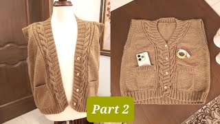 How to knit Gents amp Ladies half Sweater  Knitting easy Simple Sweater  knit Sleeveless Sweater [upl. by Ahseinek]