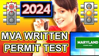 Maryland Permit Test 2024  MVA Learners Permit Practice Test [upl. by Rozella27]