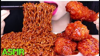 ASMR BLACK BEAN NOODLES  FRIED CHICKEN 시크릿 양념치킨 짜장 불닭볶음면 먹방 EATING SOUNDS NO TALKING MUKBANG [upl. by Lyns817]