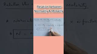 Relation between Normality amp Molarity science chemistry boards shorts shortvideo [upl. by Lanita917]