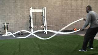 Heavy Training Rope Exercises  Double Wave Tutorial [upl. by Ydahs883]