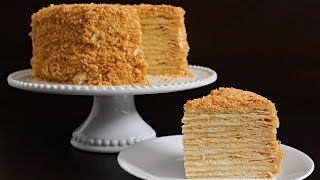 Napoleon Cake Recipe  Russian Torte Napoleon [upl. by Chelton627]