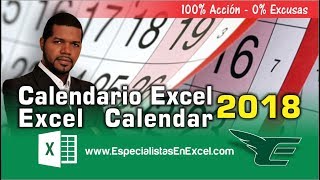 Calendario Excel 2018 GRATIS  Excel Calendar VBA [upl. by Mundford407]