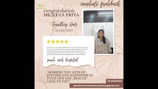 OUR CANDIDATE MSJEEVA PRIYA FEEDBACK TRAVELLED TO SAUDI saudi jobvacancyforfreshersingulf [upl. by Ekram]