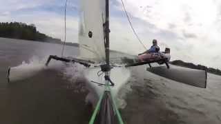 Weta Trimaran Sailing in Heavy Winds [upl. by Irovi]