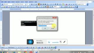 How to create Auto text and How to insert Auto text MS Word 2003 [upl. by Viccora]