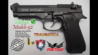 Pistola Traumatica Retay Modelo 92 Arme Desarme y Ensayo WhatsApp 3125286943 Airguns Colombia [upl. by Enirehtahc]