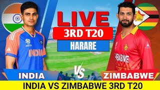 India Vs Zimbabwe 3rd T20  Live Cricket Match Today  Ind vs Zim 3rd t20 Live Match  cricket live [upl. by Iliam744]