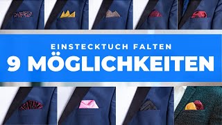 Einstecktuch falten  9 Möglichkeiten  schnell amp einfach [upl. by Gwenny]