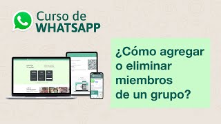 ¿Cómo agregar o eliminar miembros de un grupo de WhatsApp  Curso de Whatsapp [upl. by Arty518]