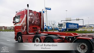 Trucks from Port of Rotterdam Waalhaven 4K [upl. by Eldwen]