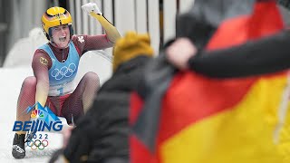 Natalie Geisenberger pulls off luge gold medal threepeat  Winter Olympics 2022  NBC Sports [upl. by Sanjay]