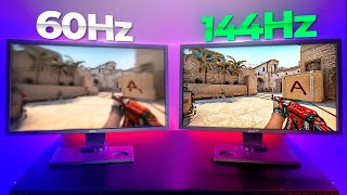 A REAL diferença de 60Hz e 144Hz nos MONITORES Fiz TODOS os testes [upl. by Grimaud]