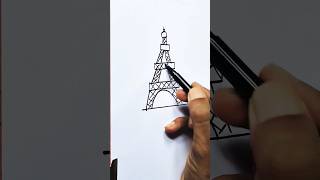 HOW TO DRAW THE EIFFEL TOWER DRAWING FOR KIDS art short kids shortsfeed [upl. by Cirilla]