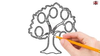 How to Draw a Family Tree Step by Step Easy for Beginners – Simple Trees Drawing Tutorial [upl. by Irby]