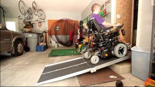 Ross the incredible folding ramp and the Permobil c500 power wheelchair [upl. by Anayrb933]