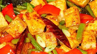 Spicy Tofu Stir Fry Recipe [upl. by Illa]