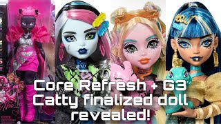 MONSTER HIGH NEWS G3 Catty finalized doll  Core Refresh wave 2 dolls revealed [upl. by Anohsal]