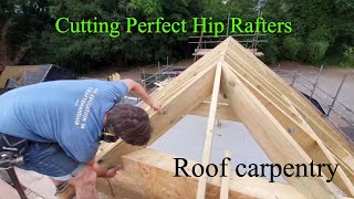 How to cut hip rafter points and using a splayed birds mouths [upl. by Ellehcam653]