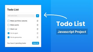 Create Todo List Website using HTML CSS amp JavaScript  JavaScript Project [upl. by Telford472]