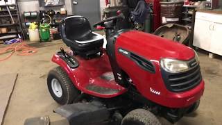 How to remove a mower deck Craftsman YS4500 tractor [upl. by Nnahsal]