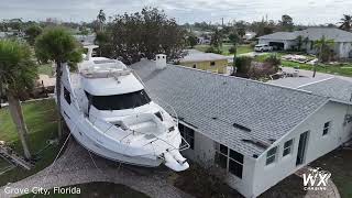 Hurricane Milton devastates the Manasota Key and Grove City Florida  Drone [upl. by Owens]