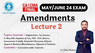 GST 02 CACS CMA Final IDT Amendments  For May 2024 CA Vishal Bhattad Think GST Think Vishal SIR [upl. by Nowahs]