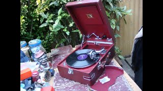 VINTAGE HMV  HIS MASTERS VOICE GRAMOPHONE MODEL 102 WITH SOUND BOX 5B [upl. by Alvord340]