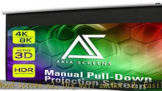 Akia Screens 110 inch Pull Down Projector Screen Manual B 169 8K 4K HD 3D Ceiling Wall Mount White [upl. by Verras478]