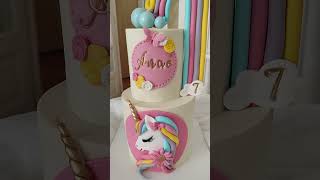 Cake design licorne 🦄كيك ديزاين طريقه تزيين [upl. by Ydnar]