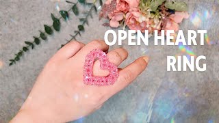 SS Edition Beaded Open Heart Candy Ring DIY  비즈 하트 반지 DIY [upl. by Alon534]