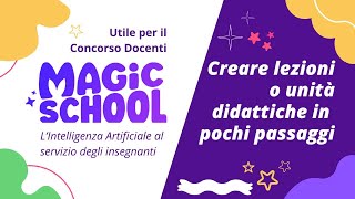 Concorso docenti creare lezioni e unità didattiche con lIA di Magic School [upl. by Onid]