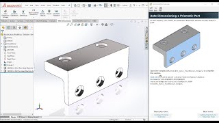 SolidWorks  DimXpert 1 Auto Dimensioning a Prismatic Part  131 [upl. by Ylra]