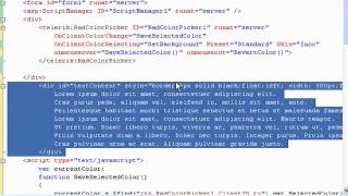 Response to clientside events in ASPNET AJAX ColorPicker [upl. by Alauqahs]