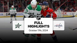 Stars at Capitals  October 17 2024  NHL Full Game Highlights [upl. by Yttel]