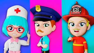 Policemen Doctor and Firemen Song 🚒🚓🚑  More   Kids Songs and Nursery Rhymes  Lights Kids 3D [upl. by Akimed311]