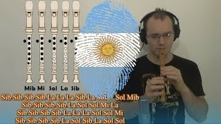 Aurora Canción de la Bandera para Flauta Dulce  Notas Explicadas [upl. by Aiken737]