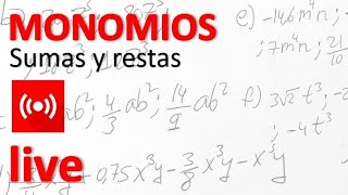 SUMAS Y RESTAS DE MONOMIOS [upl. by Henrik]