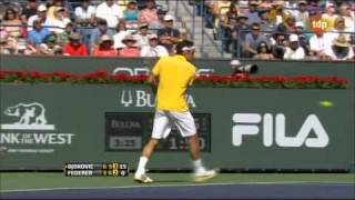 Roger Federer hits a two handed backhand [upl. by Nyrol]