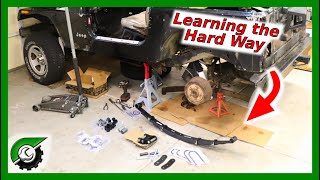 Jeep YJ Leaf Spring Install1992 Jeep Wrangler YJ [upl. by Ahsitil908]