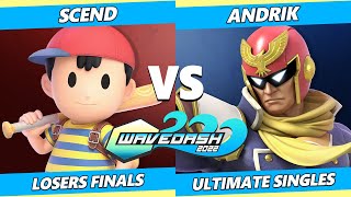 Wavedash 2022 Losers Finals  Andrik Captain Falcon Vs Scend Ness SSBU Ultimate Tournament [upl. by Assennev]