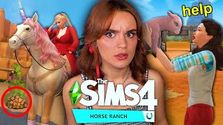 The Sims 4 horse ranch is a NIGHTMARE [upl. by Nerot]