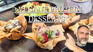 3 Vegane amp KRASS leckere Protein Desserts zum verlieben 2erlei Knusprige Pudding Muffins amp Pancakes [upl. by Lilhak]