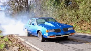 1ST BIG BURNOUT AND TURN UP IN THE SUPERCHARGED CUTLASS [upl. by Noslrac]