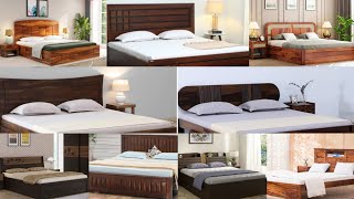 Top simple double bed design Modern wooden bed design Double bed ideas [upl. by Eecyac]