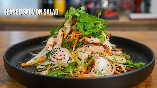 Seared Salmon Asian Salad  Healthy amp Delicious Recipe [upl. by Gilbertson964]