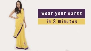 How To Wear A Saree In 2 Minutes Trick [upl. by Onida]