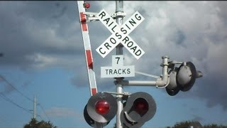 CSX Train Goes Through Railroad Crossing With 7 Tracks [upl. by Frederic]